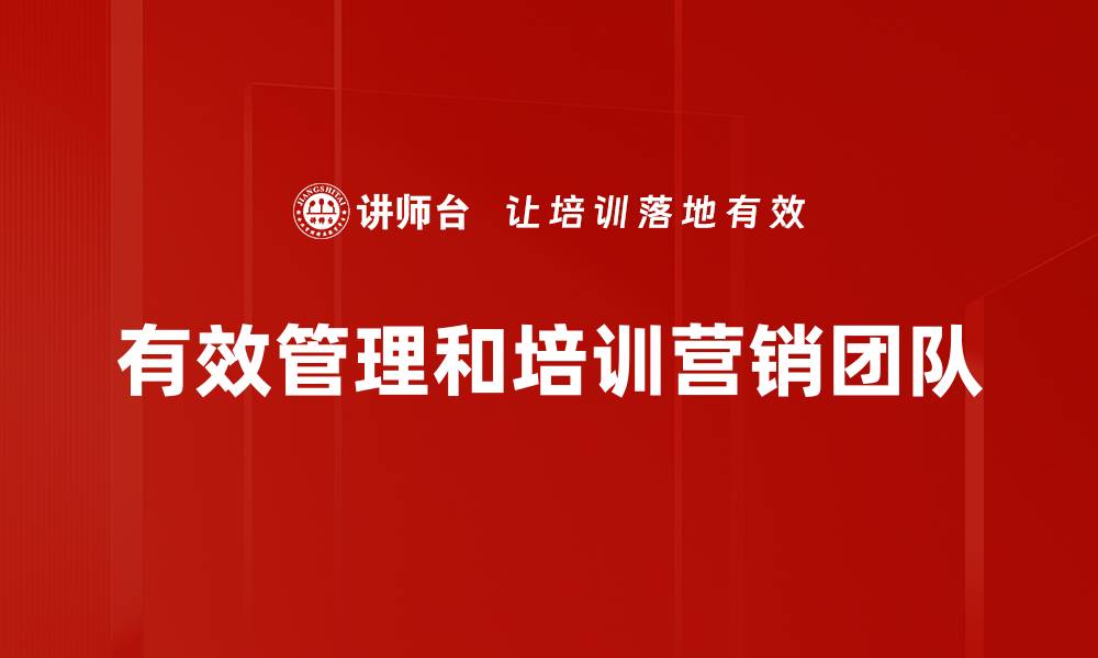 文章提升营销团队管理效率的五大关键策略的缩略图