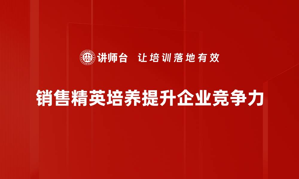 文章销售精英培养：打造业绩突出的销售团队秘笈的缩略图