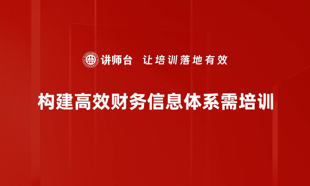 文章构建高效财务信息体系助力企业决策优化的缩略图