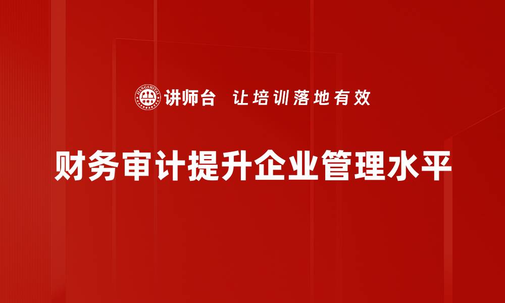 财务审计提升企业管理水平