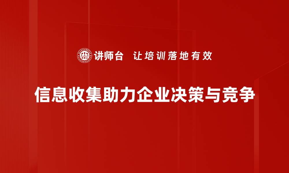 文章掌握信息收集技巧，提升决策能力与竞争优势的缩略图