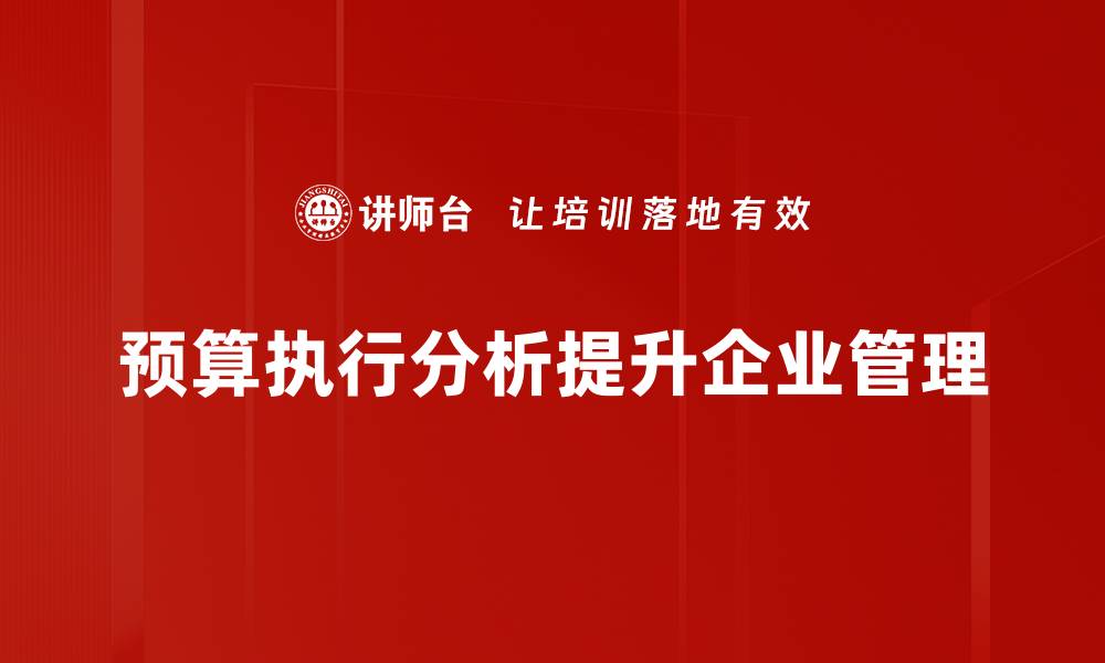 预算执行分析提升企业管理