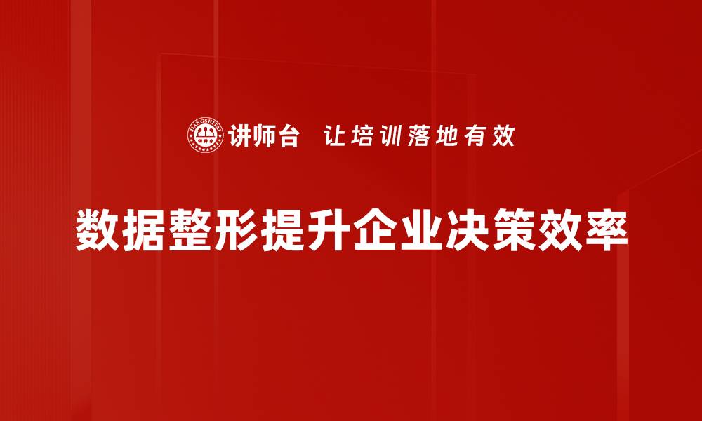 数据整形提升企业决策效率