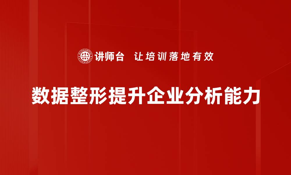 数据整形提升企业分析能力