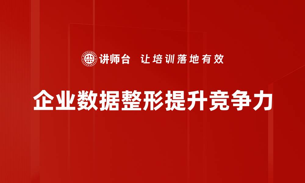 企业数据整形提升竞争力