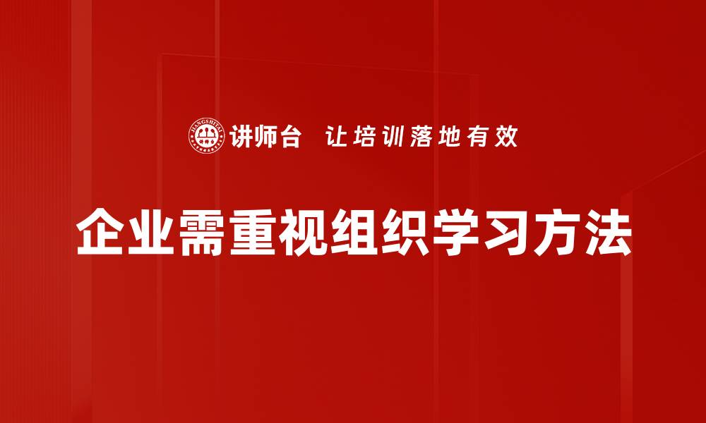 文章提升团队能力的组织学习方法全攻略的缩略图