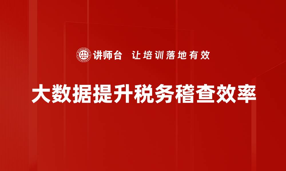 文章大数据助力税务稽查提升效率与透明度的缩略图