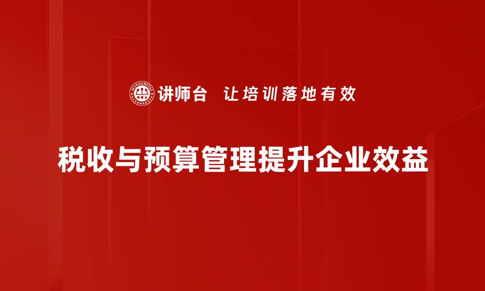 税收与预算管理提升企业效益