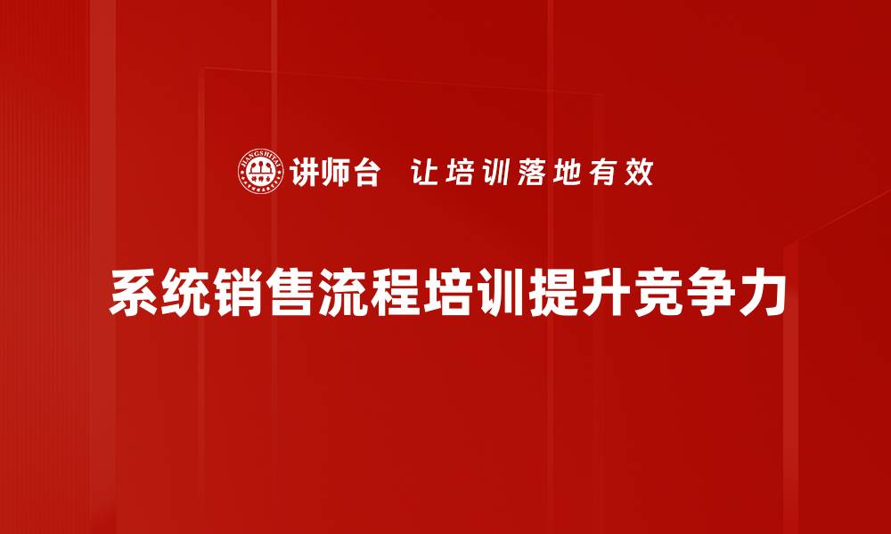 系统销售流程培训提升竞争力
