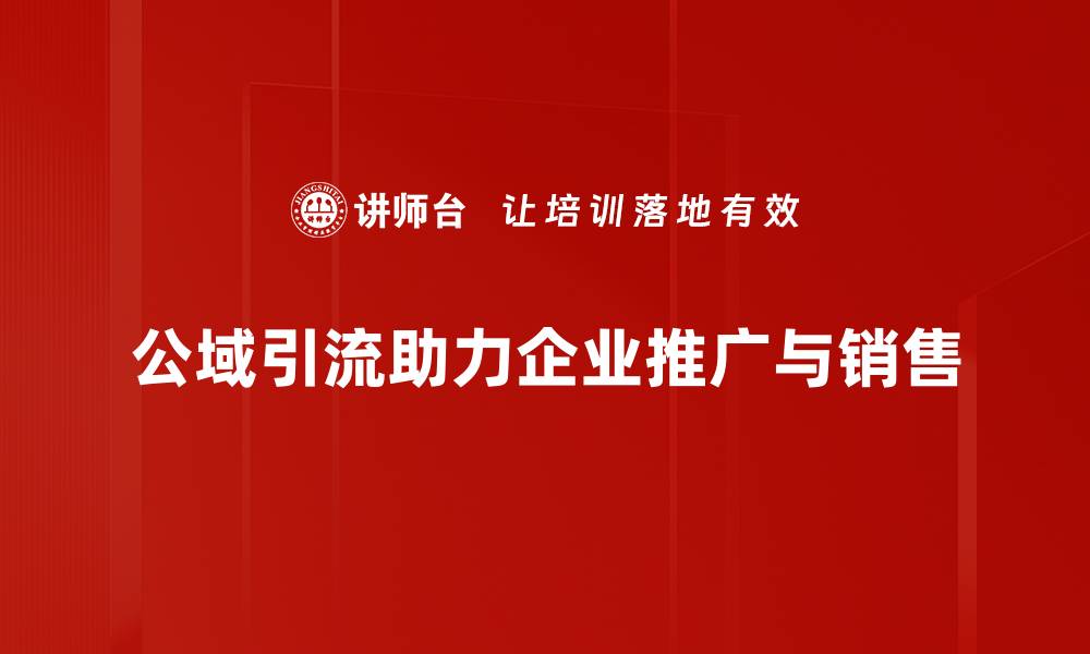 公域引流助力企业推广与销售