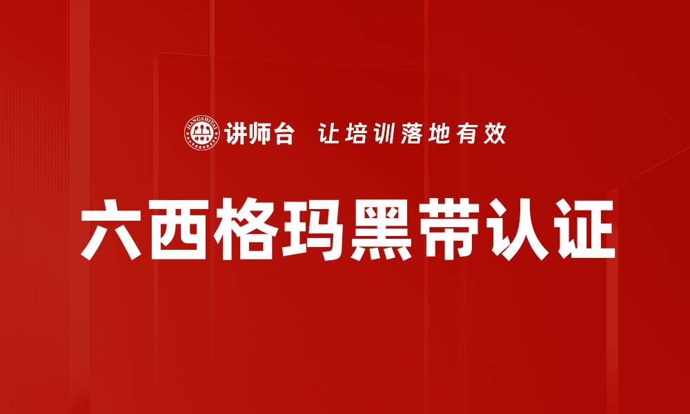 文章六西格玛黑带认证的缩略图