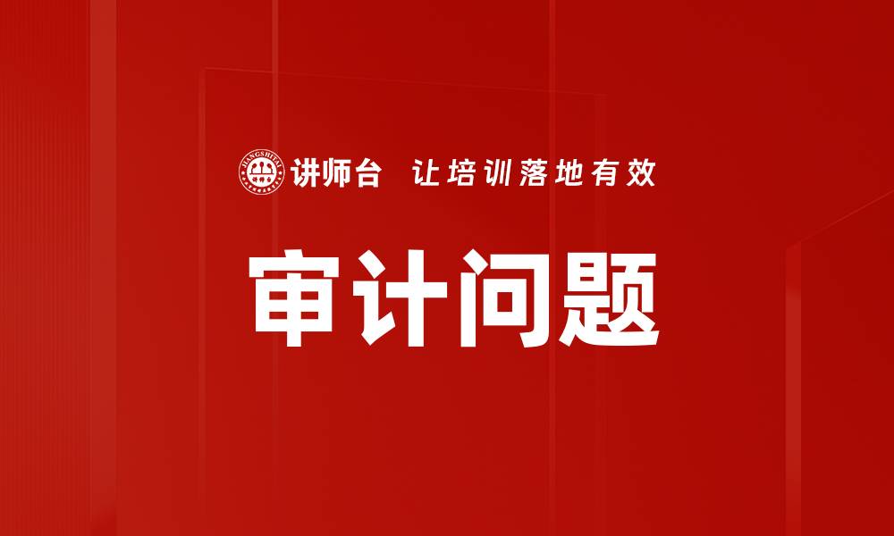 文章审计问题的缩略图