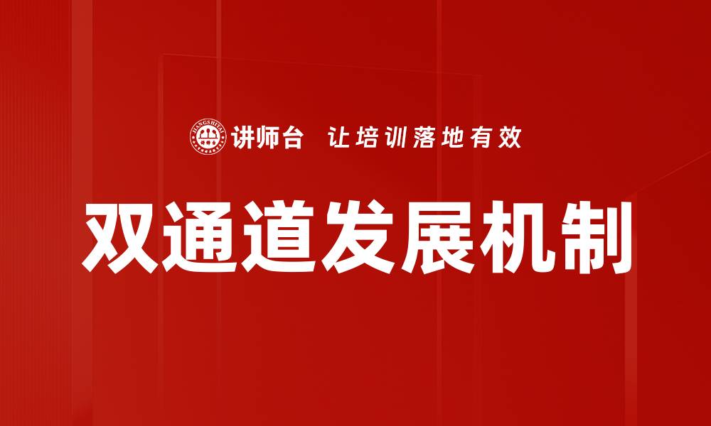 文章双通道发展机制的缩略图