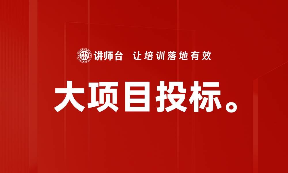 文章大项目投标。的缩略图