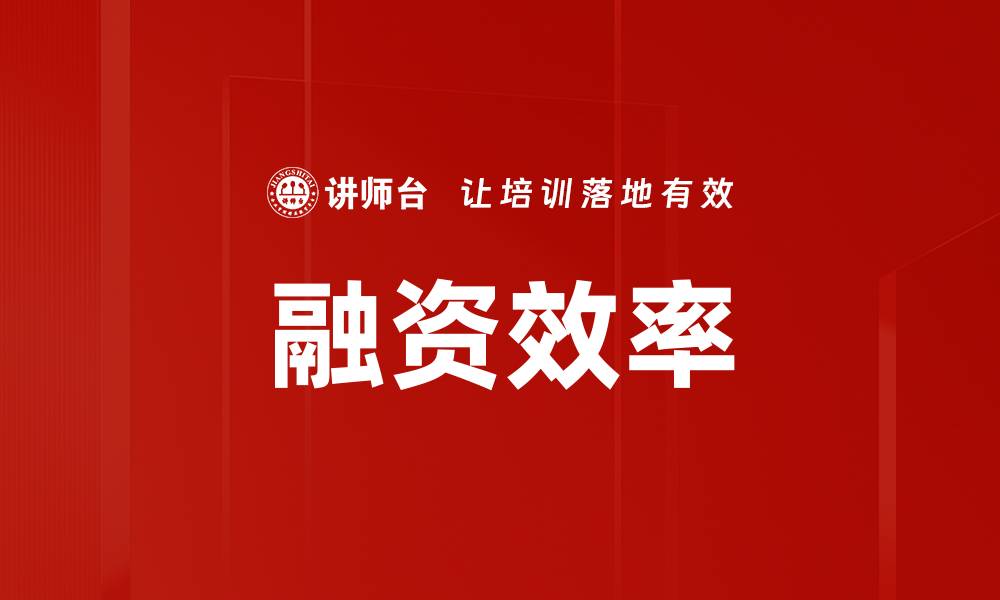 文章融资效率的缩略图