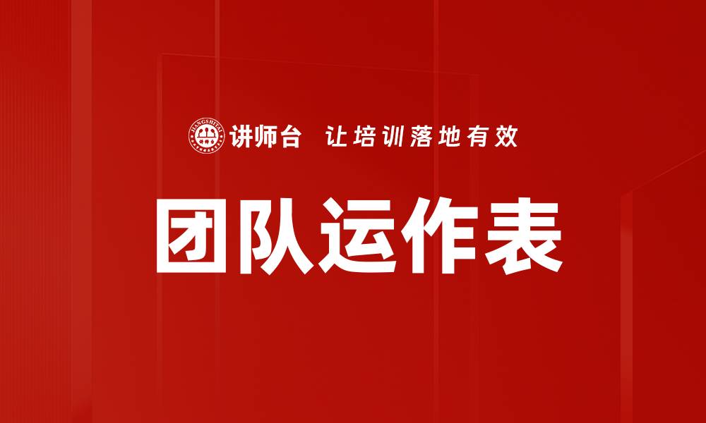团队运作表