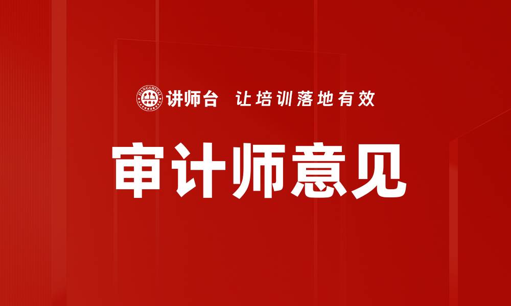 文章审计师意见的缩略图