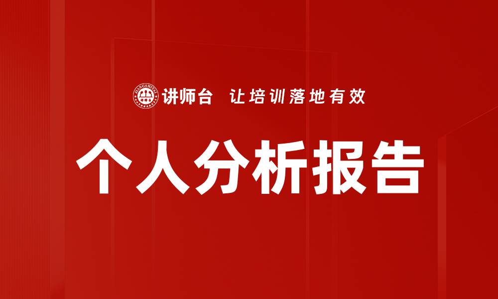 个人分析报告