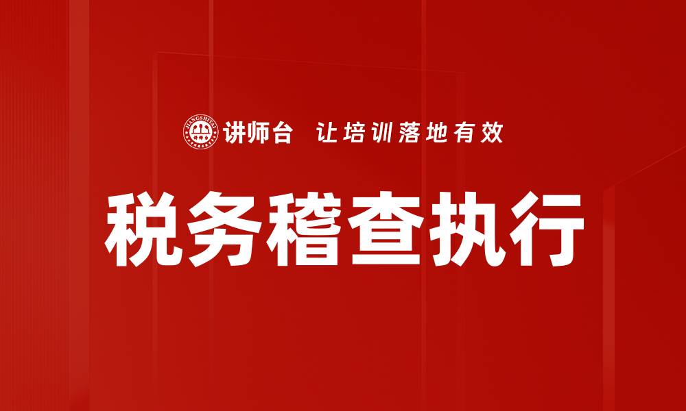 税务稽查执行