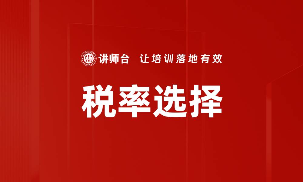 税率选择