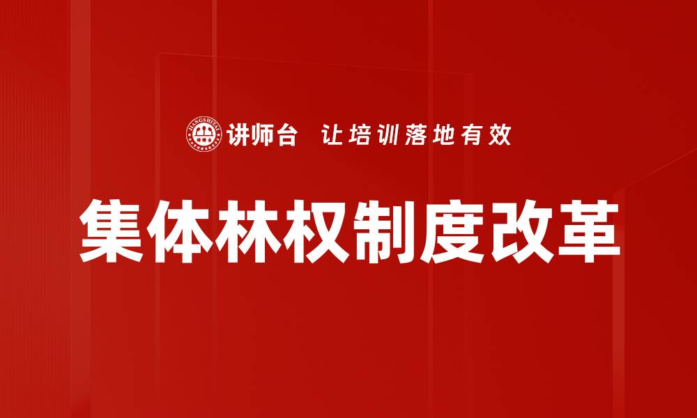 文章集体林权制度改革的缩略图