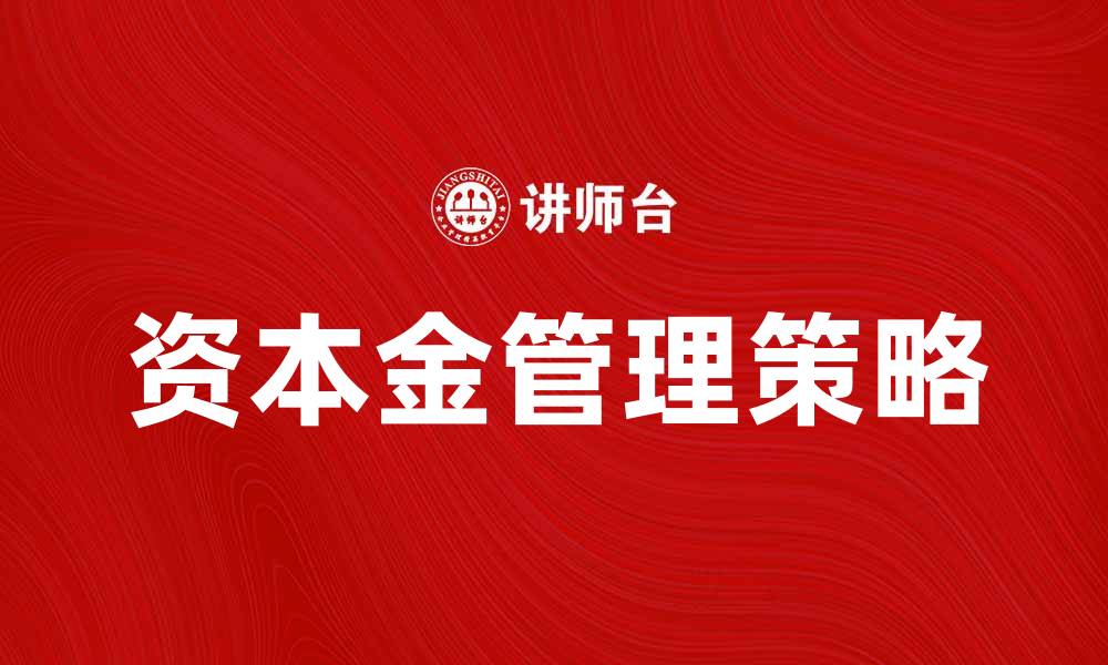 文章有效提升企业竞争力的资本金管理策略解析的缩略图
