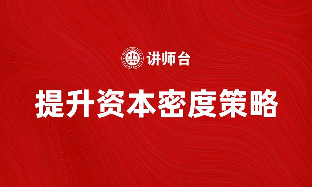 文章提升资本密度的策略与实践分析的缩略图