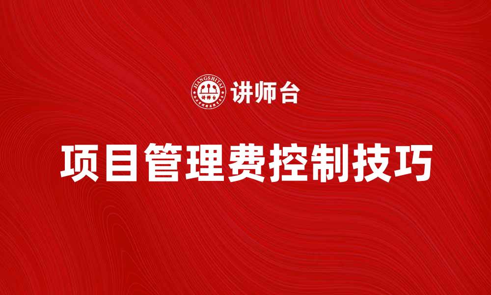 项目管理费控制技巧