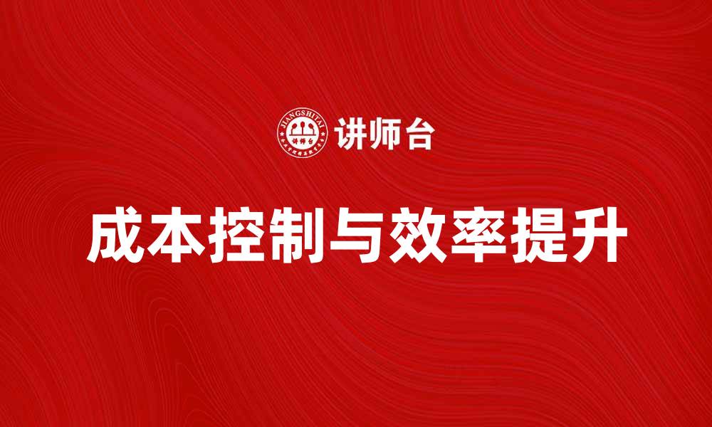 成本控制与效率提升