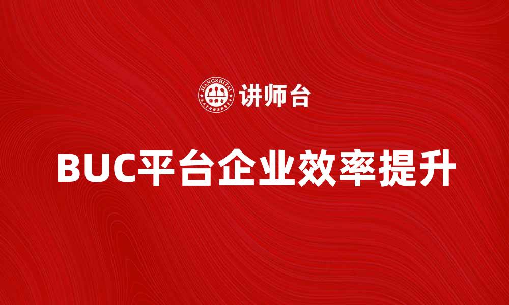 BUC平台企业效率提升