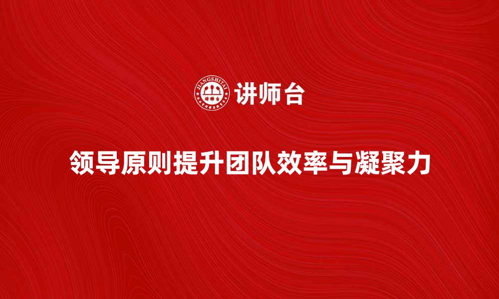 文章掌握领导原则，提升团队效率与凝聚力的缩略图