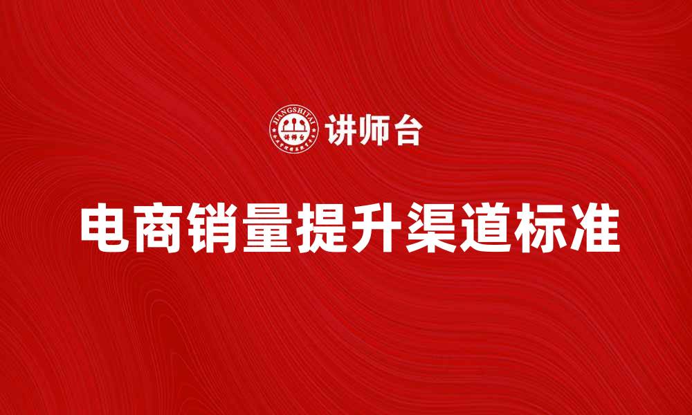 文章提升电商销量的渠道标准解析与应用技巧的缩略图