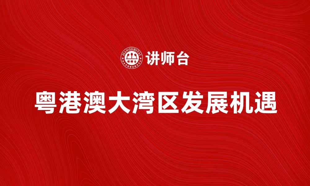 粤港澳大湾区发展机遇