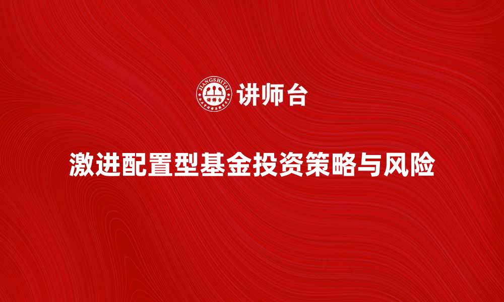 文章激进配置型基金的投资策略与风险解析的缩略图