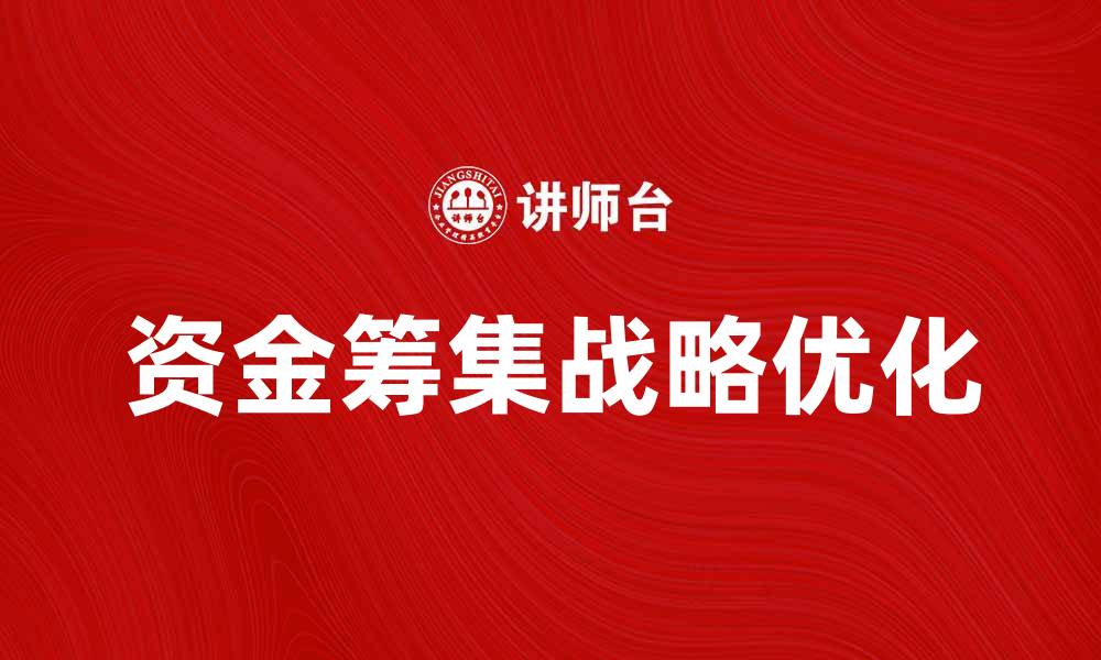 资金筹集战略优化