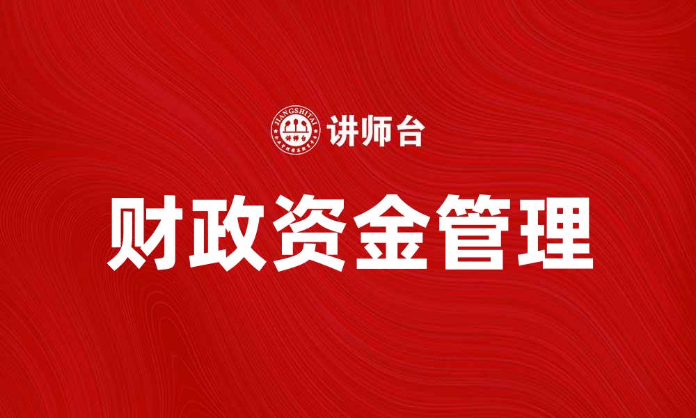 文章如何有效管理财政资金提升财务效率的缩略图