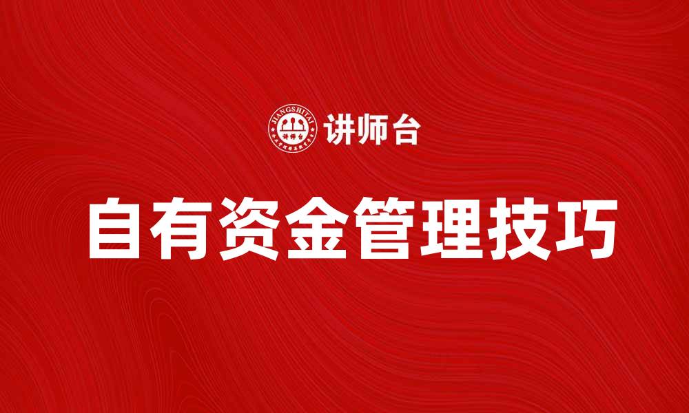 自有资金管理技巧