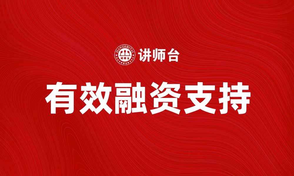 文章资金需求者如何获得有效融资支持与建议的缩略图