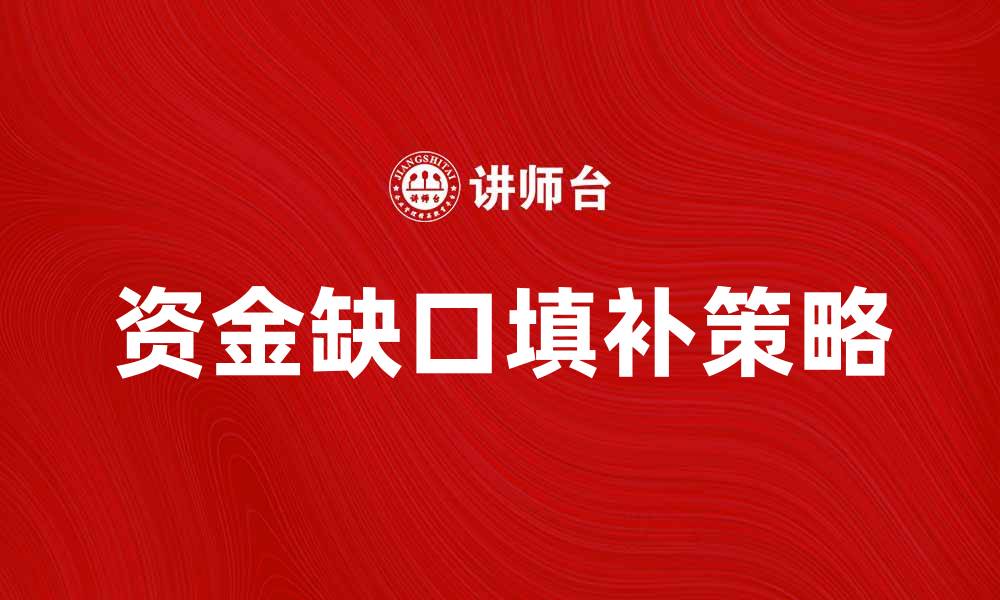 文章如何有效填补资金缺口实现企业发展目标的缩略图