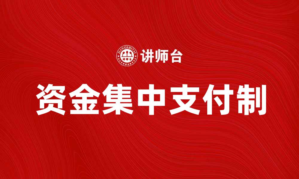 文章资金集中支付制：提升企业财务管理效率的关键策略的缩略图