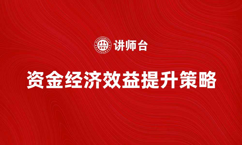 文章提升资金经济效益的有效策略与实践经验分享的缩略图