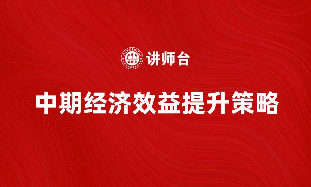 中期经济效益提升策略