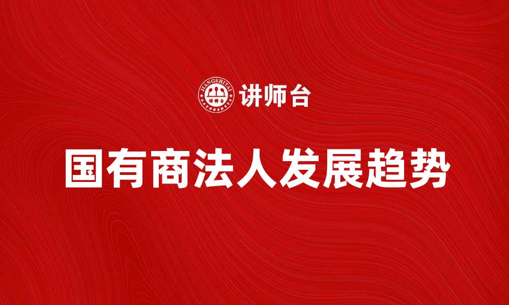国有商法人发展趋势