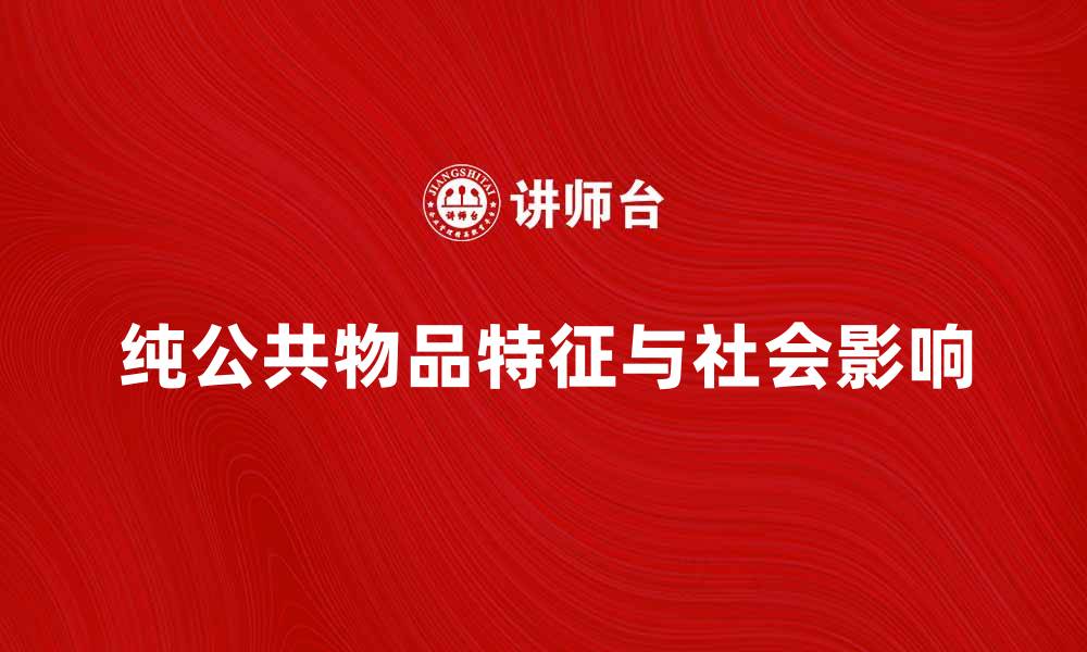 文章探讨纯公共物品的特征与社会影响的缩略图