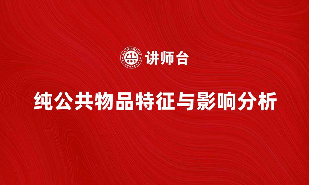 文章探讨纯公共物品的特征与影响分析的缩略图