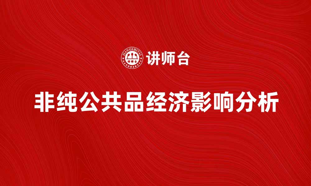 文章非纯公共品的特点与经济影响分析的缩略图