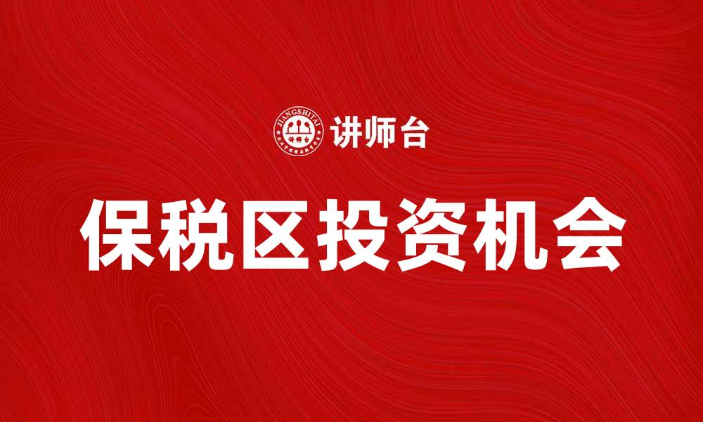 文章保税区的投资机会与发展前景解析的缩略图