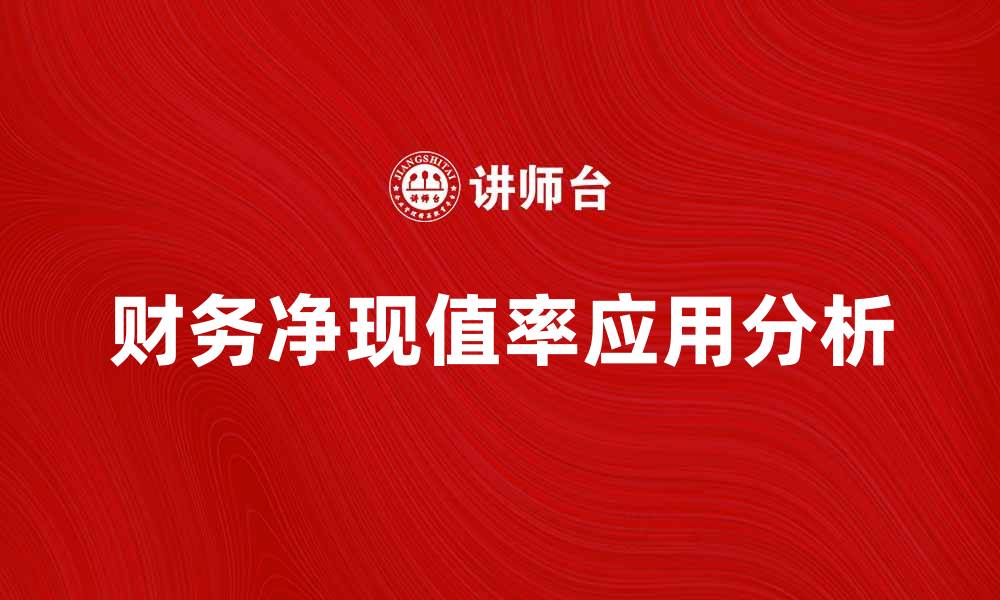 文章提升投资决策的关键：财务净现值率解析与应用的缩略图