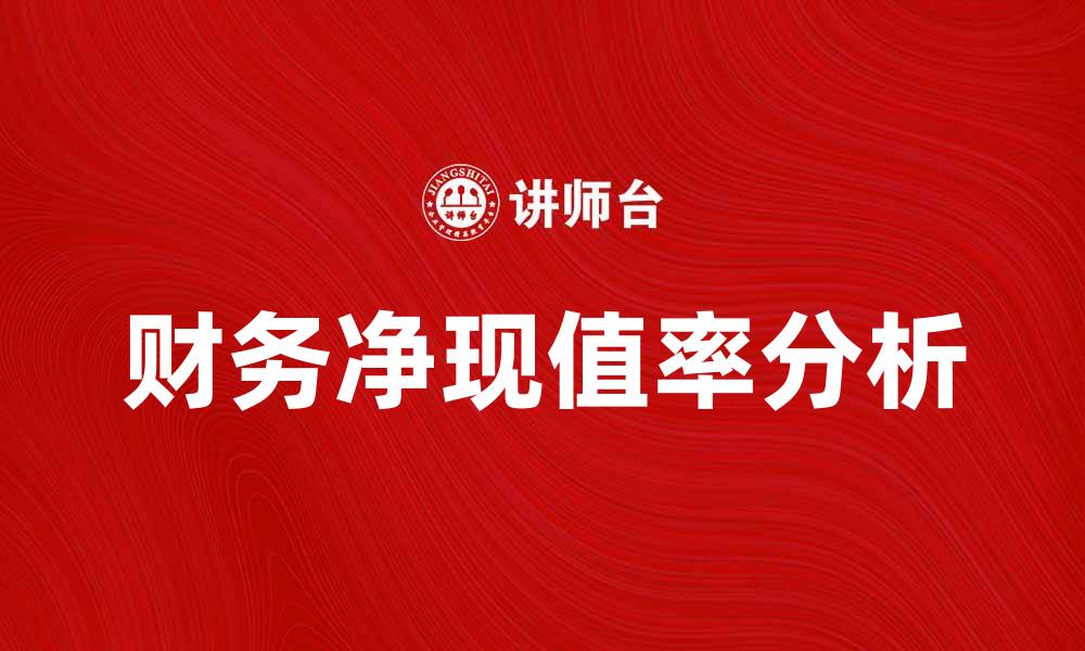 财务净现值率分析