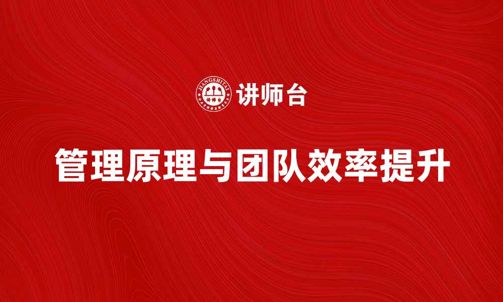 文章掌握管理原理，提升团队效率的关键策略的缩略图